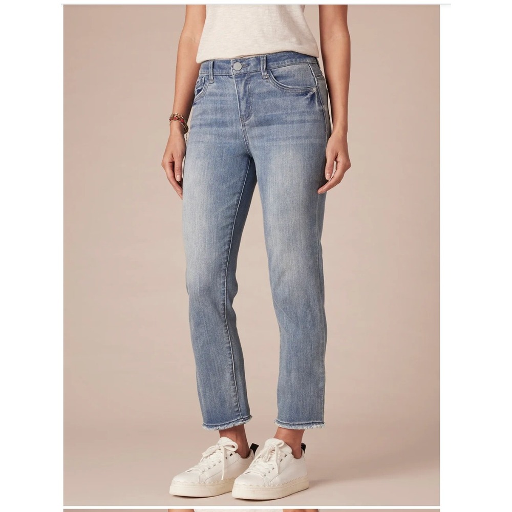 NWT Democracy Ab Technology High Rise Slim Straight Jeans Blue Curve Size 10 - Picture 1 of 12